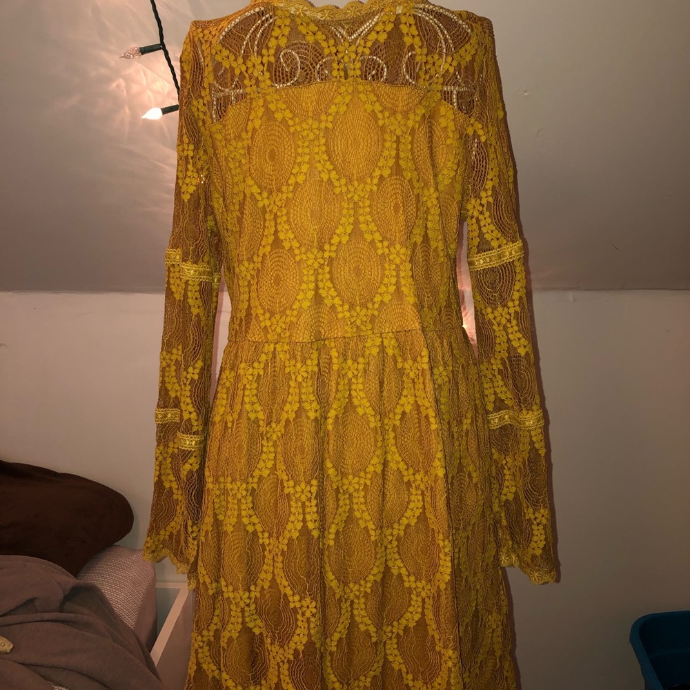 Mustard midi dress